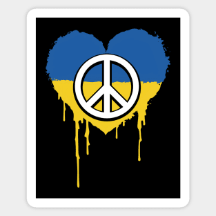 Ukraine flag in a heart shape, peace symbol Sticker